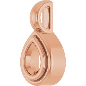 18K Rose Gold 4.5x3 mm Pear Charm/Pendant Mounting – image 4