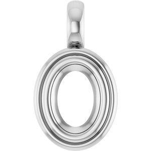 10K X1 White Gold 7x5 mm Oval Charm/Pendant Mounting – image 2