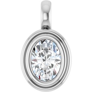 Sterling Silver 7x5 mm Oval Charm/Pendant Mounting
