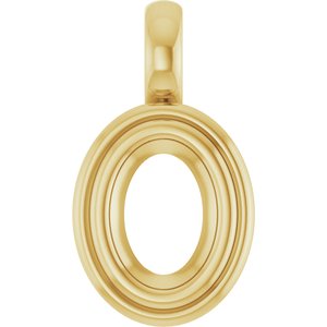 18K Yellow Gold 7x5 mm Oval Charm/Pendant Mounting – image 2
