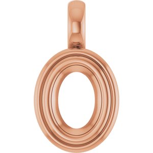 18K Rose Gold 7x5 mm Oval Charm/Pendant Mounting – image 2