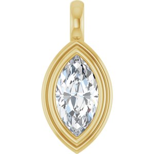 14K Yellow Gold 10.5x5.5 mm Marquise Charm/Pendant Mounting