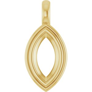 14K Yellow Gold 10.5x5.5 mm Marquise Charm/Pendant Mounting – image 2