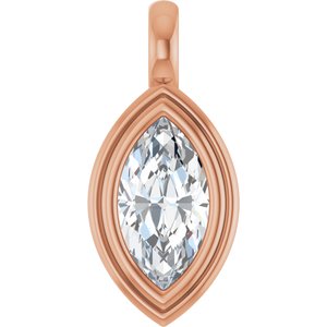 10K Rose Gold 10.5x5.5 mm Marquise Charm/Pendant Mounting