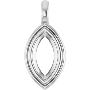 10K X1 White Gold 10.5x5.5 mm Marquise Charm/Pendant Mounting – image 2