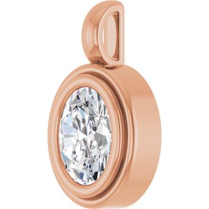 10K Rose Gold 8x6 mm Oval Charm/Pendant Mounting – image 3