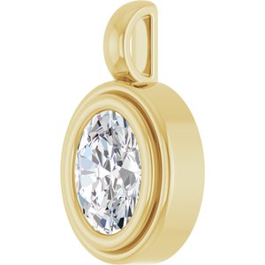 18K Yellow Gold 8x6 mm Oval Charm/Pendant Mounting – image 3