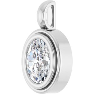 14K X1 White Gold 8x6 mm Oval Charm/Pendant Mounting – image 3