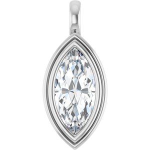 14K White Gold 15x7 mm Marquise Charm/Pendant Mounting