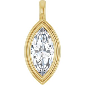 10K Yellow Gold 15x7 mm Marquise Charm/Pendant Mounting