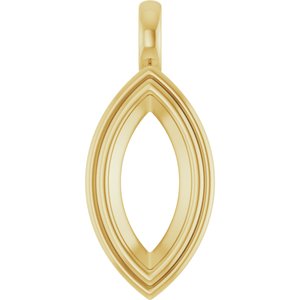 10K Yellow Gold 15x7 mm Marquise Charm/Pendant Mounting – image 2