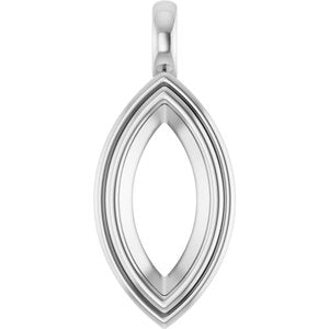 Platinum 15x7 mm Marquise Charm/Pendant Mounting – image 2