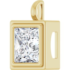 18K Yellow Gold 12x12 mm Square Charm/Pendant Mounting – image 3