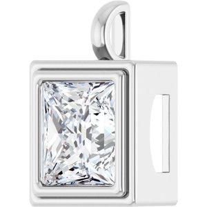 18K X1 White Gold 12x12 mm Square Charm/Pendant Mounting – image 3