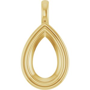 10K Yellow Gold 14x9 mm Pear Charm/Pendant Mounting – image 2