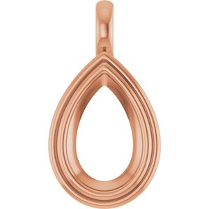 18K Rose Gold 14x9 mm Pear Charm/Pendant Mounting – image 2