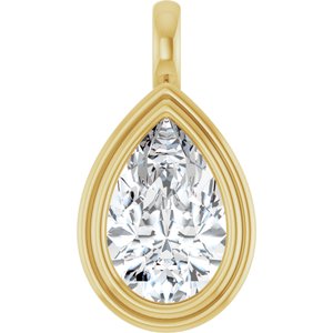 14K Yellow Gold 14x9 mm Pear Charm/Pendant Mounting