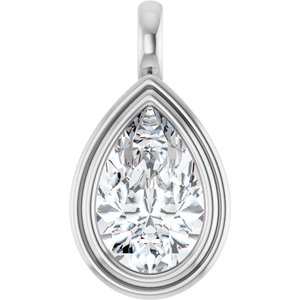 Continuum Sterling Silver 14x9 mm Pear Charm/Pendant Mounting