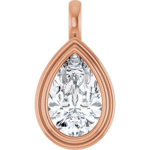 18K Rose Gold 14x9 mm Pear Charm/Pendant Mounting