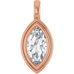 18K Rose Gold 11x5.5 mm Marquise Charm/Pendant Mounting