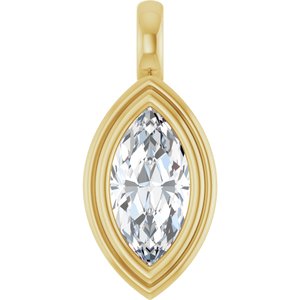 10K Yellow Gold 11x5.5 mm Marquise Charm/Pendant Mounting
