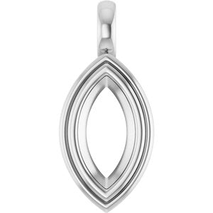Platinum 11x5.5 mm Marquise Charm/Pendant Mounting – image 2