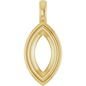 10K Yellow Gold 11x5.5 mm Marquise Charm/Pendant Mounting – image 2