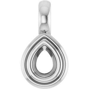 10K X1 White Gold 4x3 mm Pear Charm/Pendant Mounting – image 2