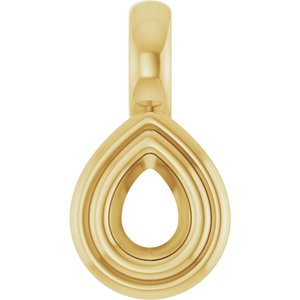 10K Yellow Gold 4x3 mm Pear Charm/Pendant Mounting – image 2