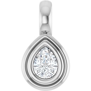 Sterling Silver 4x3 mm Pear Charm/Pendant Mounting