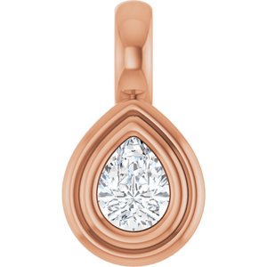 10K Rose Gold 4x3 mm Pear Charm/Pendant Mounting