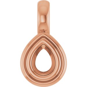 14K Rose Gold 4x3 mm Pear Charm/Pendant Mounting – image 2