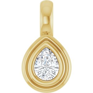 10K Yellow Gold 4x3 mm Pear Charm/Pendant Mounting
