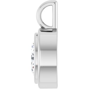 18K Palladium White Gold 7x5 mm Oval Charm/Pendant Mounting – image 5
