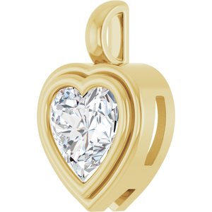 18K Yellow Gold 9x9 mm Heart Charm/Pendant Mounting – image 3