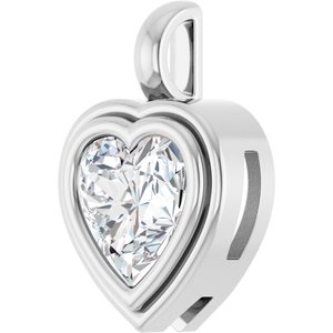 14K White Gold 9x9 mm Heart Charm/Pendant Mounting – image 3