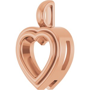 10K Rose Gold 9x9 mm Heart Charm/Pendant Mounting – image 4