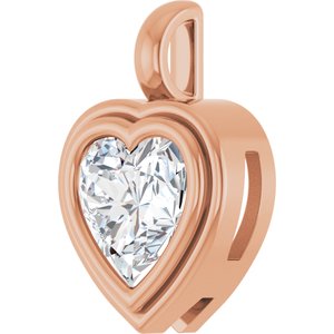 14K Rose Gold 9x9 mm Heart Charm/Pendant Mounting – image 3