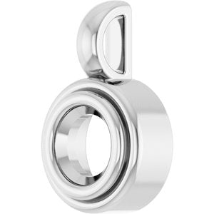 10K White Gold 4.8 mm Round Charm/Pendant Mounting – image 4