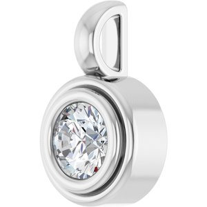 14K White Gold 4.8 mm Round Charm/Pendant Mounting – image 3