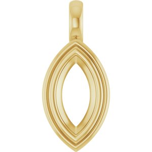 10K Yellow Gold 10x5 mm Marquise Charm/Pendant Mounting – image 2