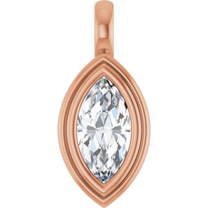 10K Rose Gold 10x5 mm Marquise Charm/Pendant Mounting