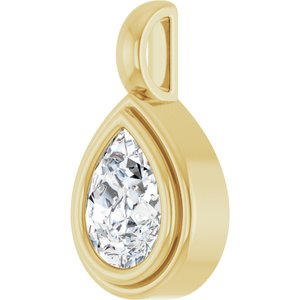 18K Yellow Gold 8x6 mm Pear Charm/Pendant Mounting – image 3