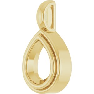 10K Yellow Gold 8x6 mm Pear Charm/Pendant Mounting – image 4