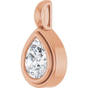 10K Rose Gold 8x6 mm Pear Charm/Pendant Mounting – image 3