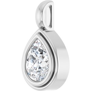 18K X1 White Gold 8x6 mm Pear Charm/Pendant Mounting – image 3
