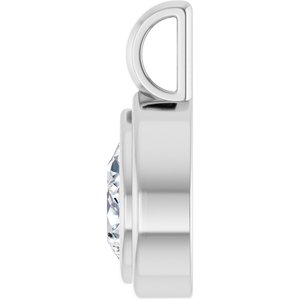 18K Palladium White Gold 8x6 mm Pear Charm/Pendant Mounting – image 5