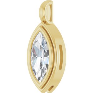 18K Yellow Gold 13x6.5 mm Marquise Charm/Pendant Mounting – image 3