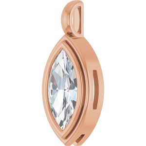 10K Rose Gold 13x6.5 mm Marquise Charm/Pendant Mounting – image 3