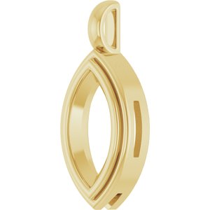 10K Yellow Gold 13x6.5 mm Marquise Charm/Pendant Mounting – image 4